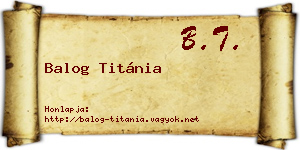 Balog Titánia névjegykártya
