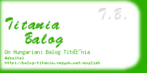 titania balog business card